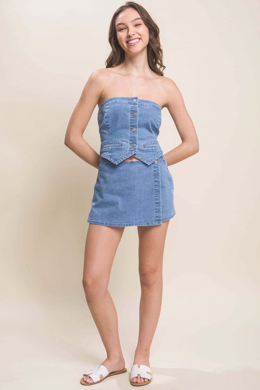 On The Move Skort - Light Blue