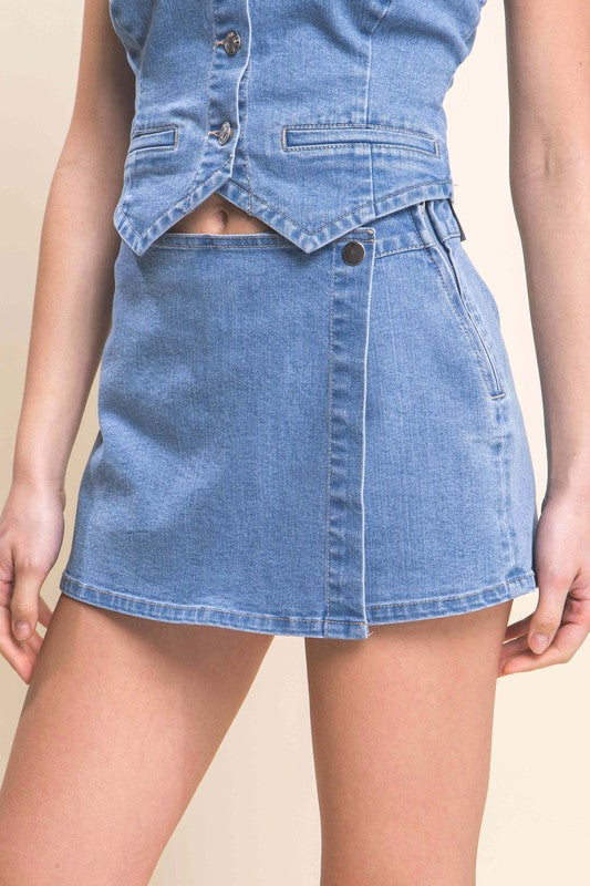 On The Move Skort - Light Blue