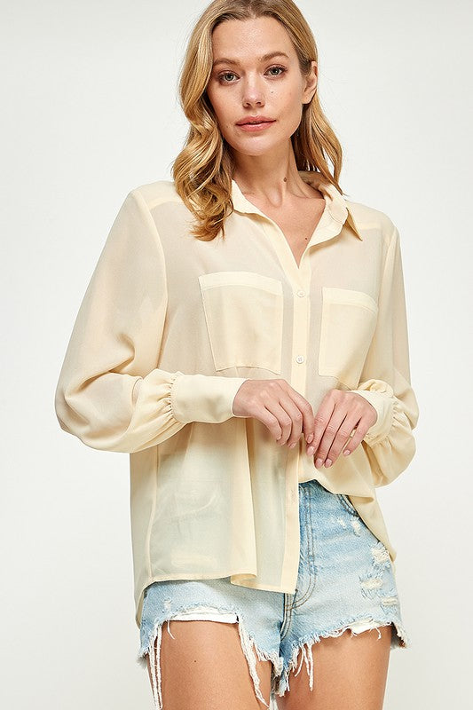 Here & Now Blouse- Pearl