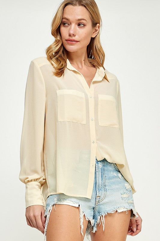 Here & Now Blouse- Pearl