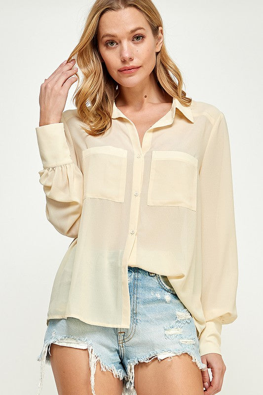 Here & Now Blouse- Pearl