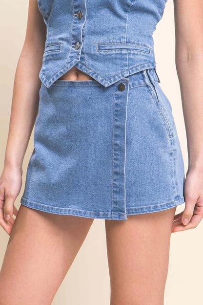 On The Move Skort - Light Blue