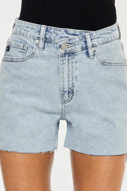 Cross Over Denim Shorts