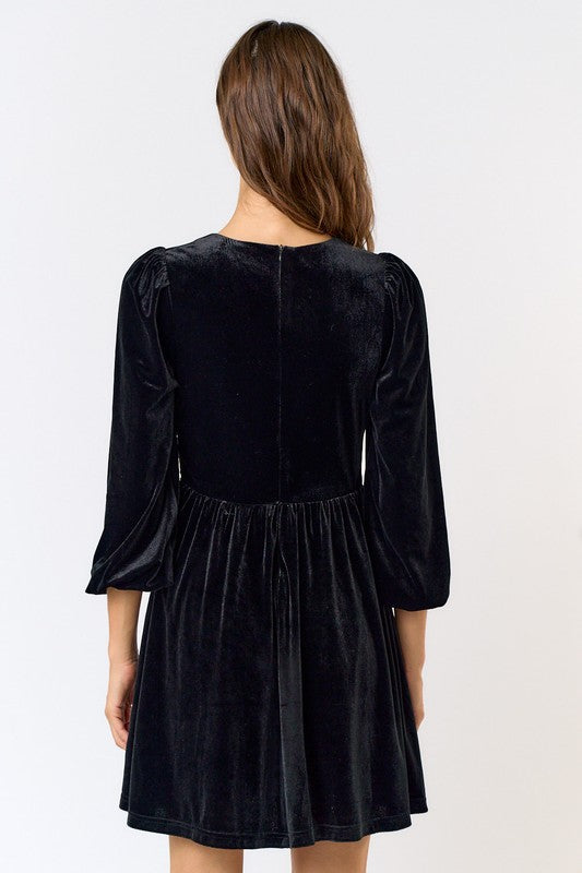 Bow Time Velvet Dress